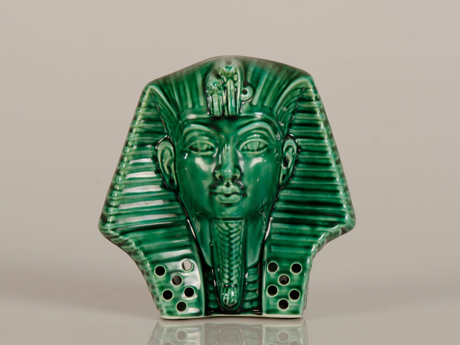 Porcelain pastille incense burner of the head of a Pharaoh from France c.1880