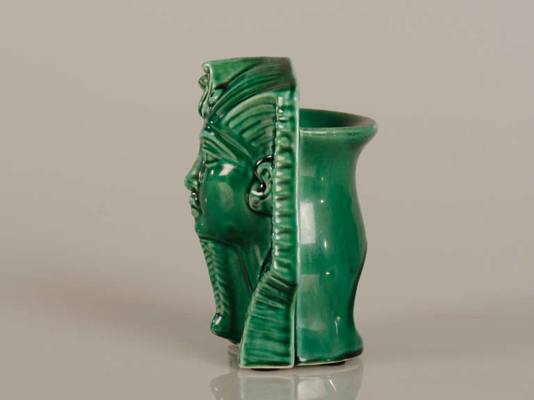 Porcelain pastille incense burner of the head of a Pharaoh from France c.1880 In Excellent Condition In Houston, TX