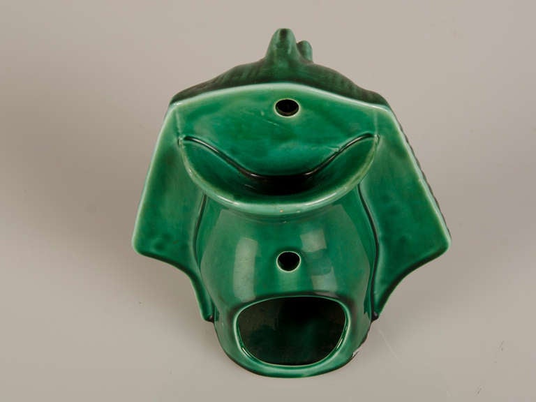 Porcelain pastille incense burner of the head of a Pharaoh from France c.1880 2