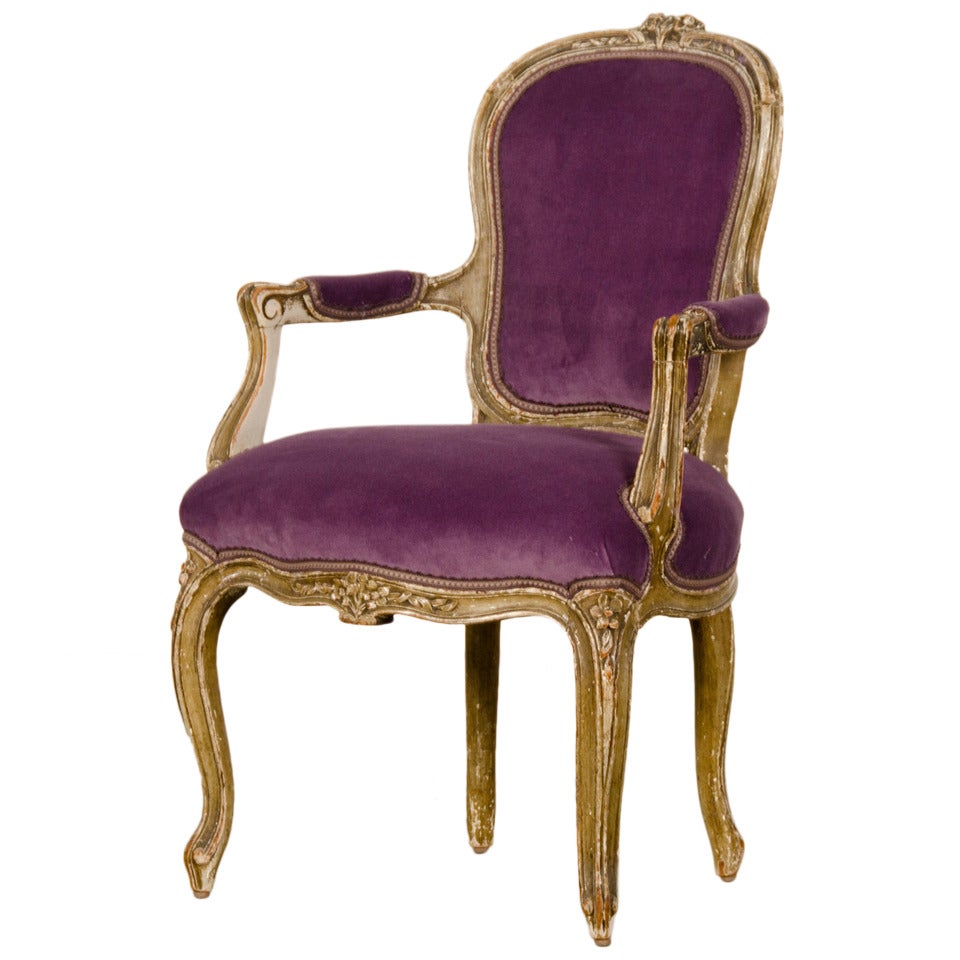 Louis XV Style Child's Fauteuil (Armchair), France c.1865, Original Paint