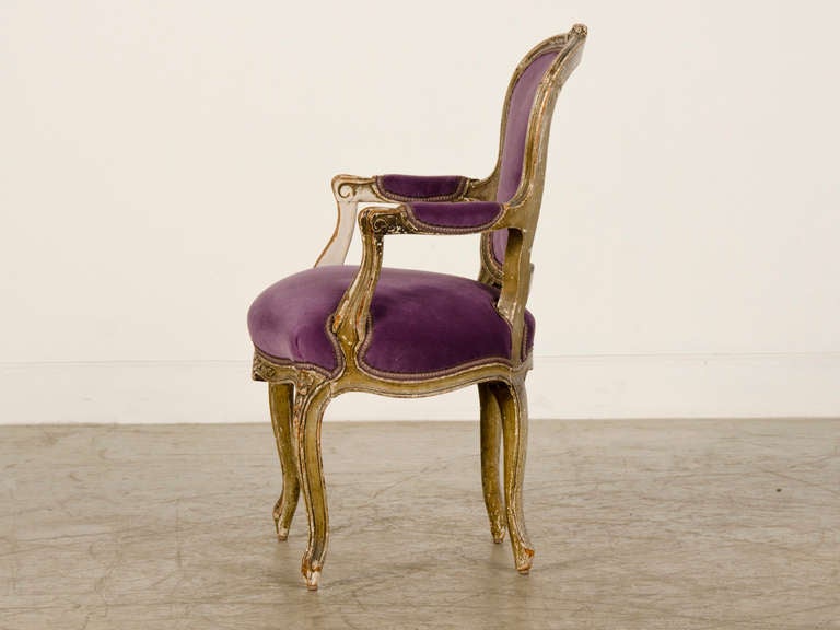 French Louis XV Style Child's Fauteuil (Armchair), France c.1865, Original Paint