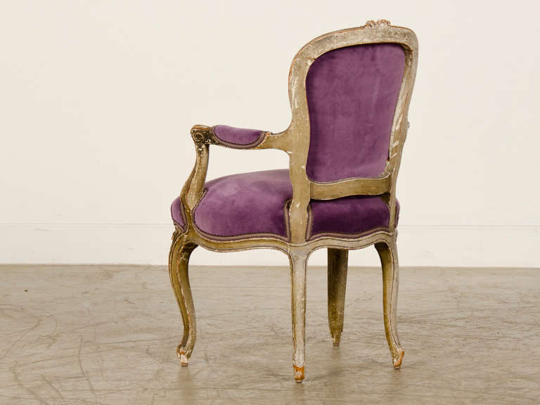 Louis XV Style Child's Fauteuil (Armchair), France c.1865, Original Paint In Excellent Condition In Houston, TX