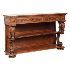 Renaissance revival style oak console table from Italy