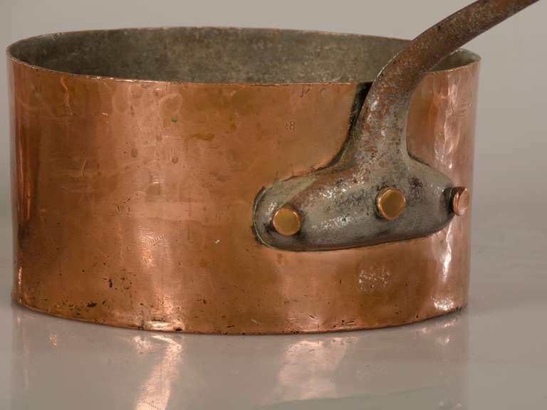 French Six Copper Sauce Pans in Nested Size, Lous Philippe France ca.1830