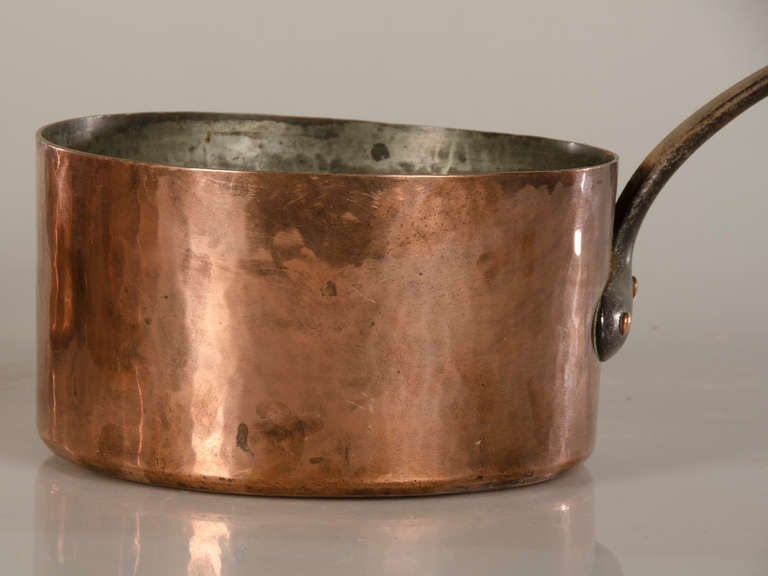 19th Century Six Copper Sauce Pans in Nested Size, Lous Philippe France ca.1830