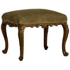 Antique French Louis XV Style Bench, Painted and Gilded Finish circa 1890