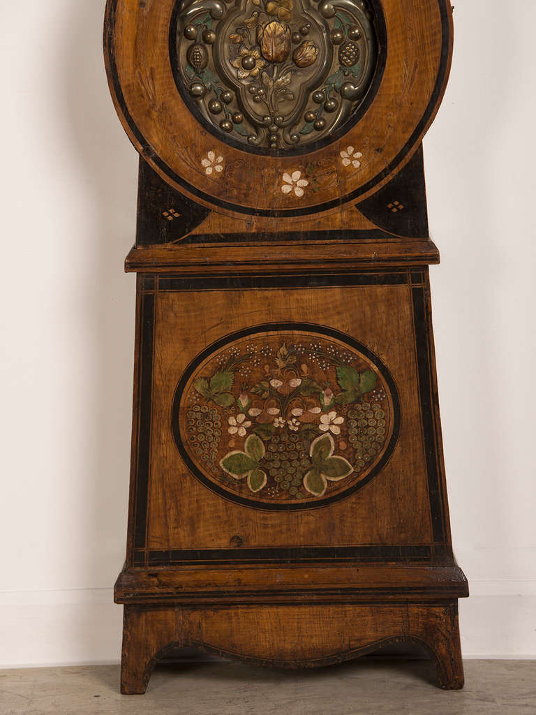 Painted Morbier Longcase Clock, France circa 1875 2