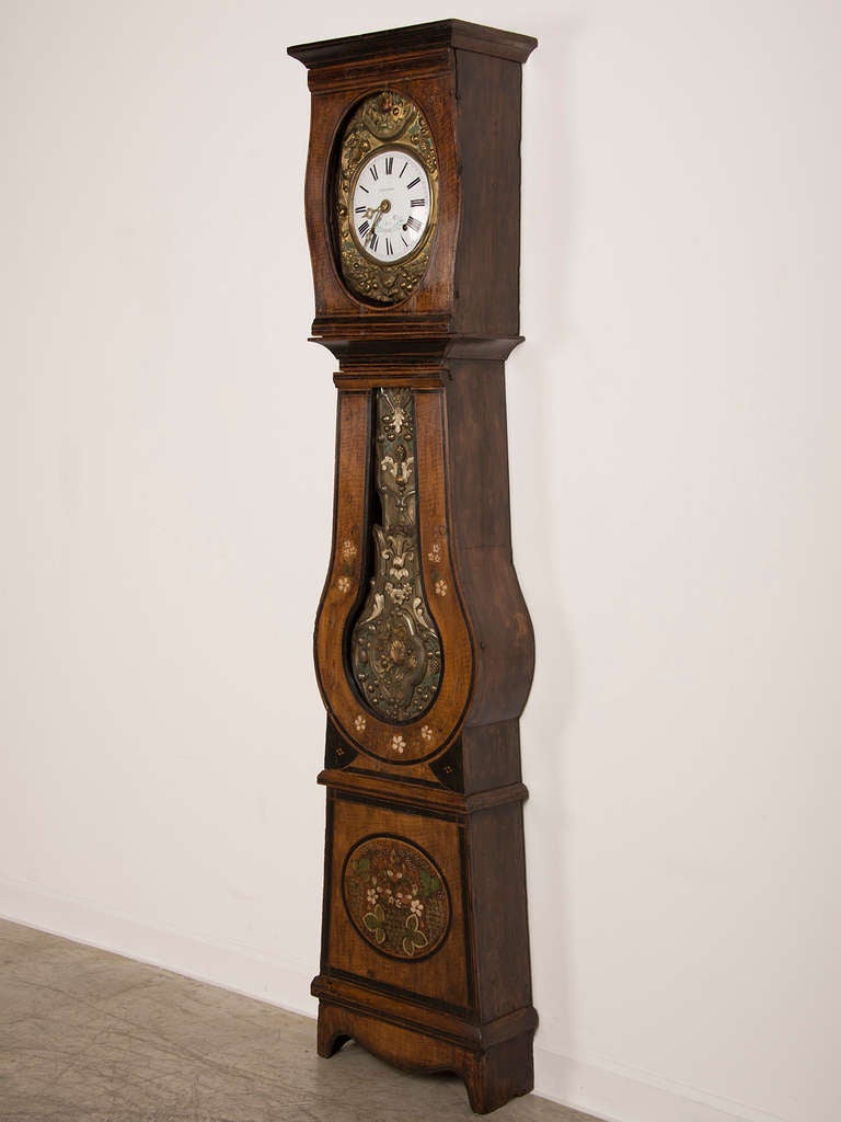 Painted Morbier Longcase Clock, France circa 1875 4