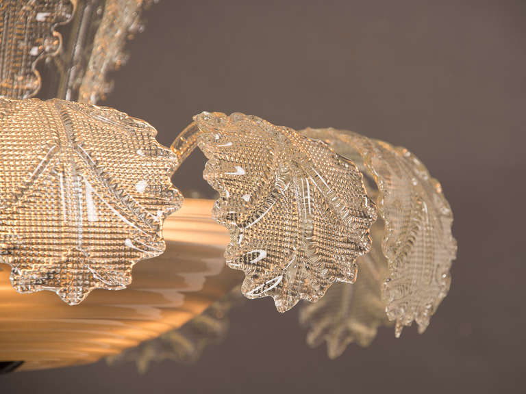 Araña veneciana de cristal de Murano de Venecia, Italia, hacia 1940 Cristal de Murano