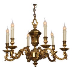 Louis XVI style bronze dore chandelier from France c. 1895