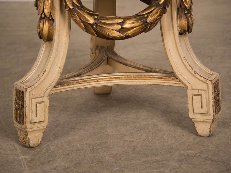 Leather Neoclassical Louis XVI Style Tabouret Stool Bench Czechoslovakia circa 1910 For Sale