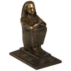 French Egyptian Revival Bronze Ink Pot circa 1880
