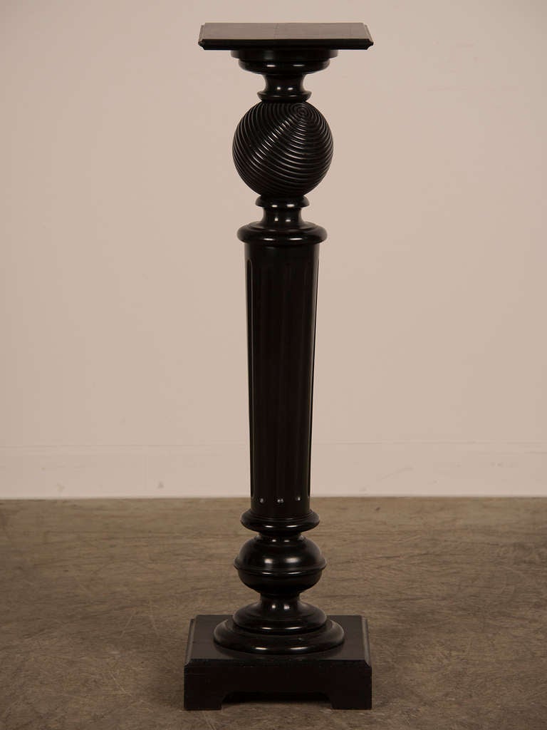 19th Century Neoclassical Ebonized Pedestal, Belle Epoque Period, France, Circa 1890