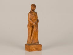 Hand carved statuette made of timber of a woman, Italy c.1900
