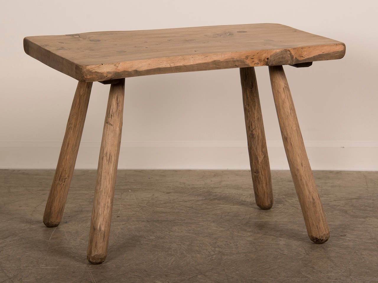 Hand Hewn Elm Side Table, France circa 1820 In Excellent Condition In Houston, TX
