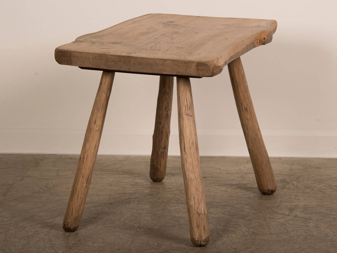 Early 19th Century Hand Hewn Elm Side Table, France circa 1820