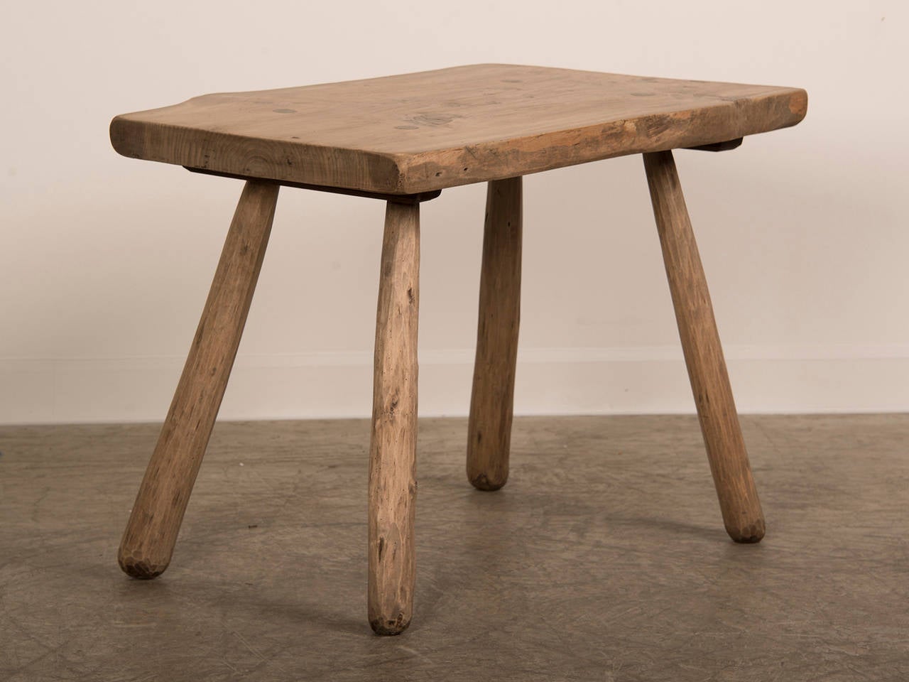 Hand Hewn Elm Side Table, France circa 1820 1