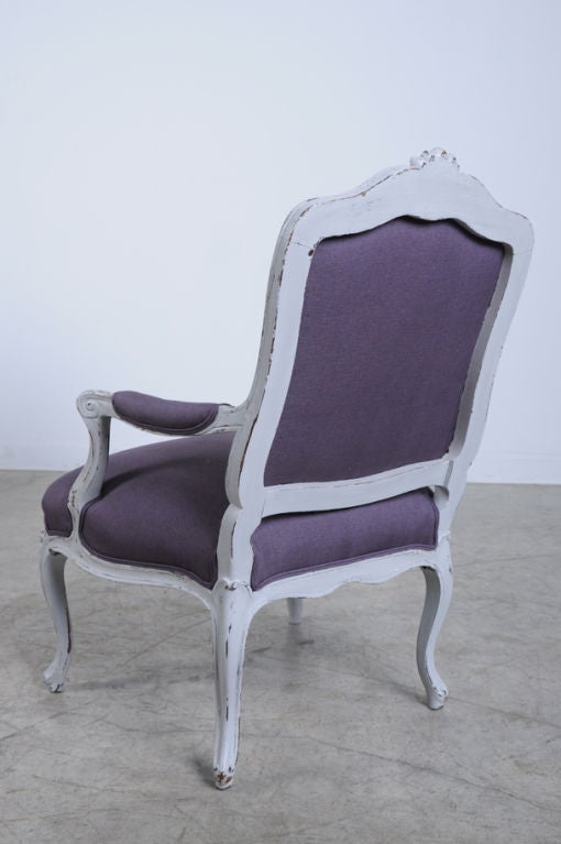 Louis XV style painted fauteuils from France c. 1890 4