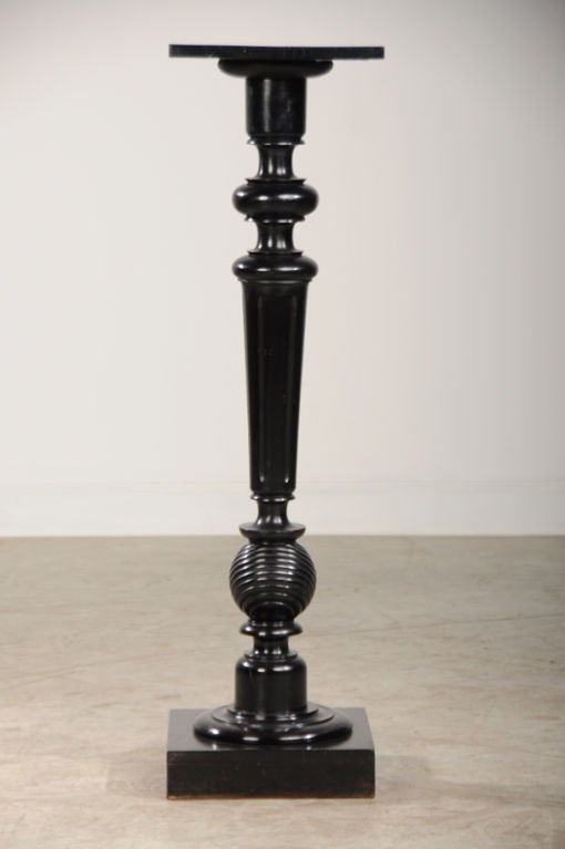 Ebonized turned wood pedestal from England c. 1890
