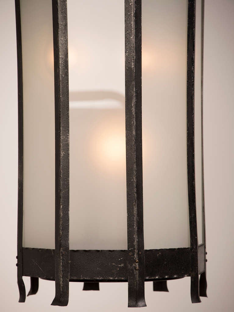 Gothic Revival Antique French Gothic Style Iron Lantern, Strasbourg, circa 1895 For Sale