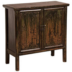 Antique Chinese Two-Door Lacquered Cabinet, circa 1900