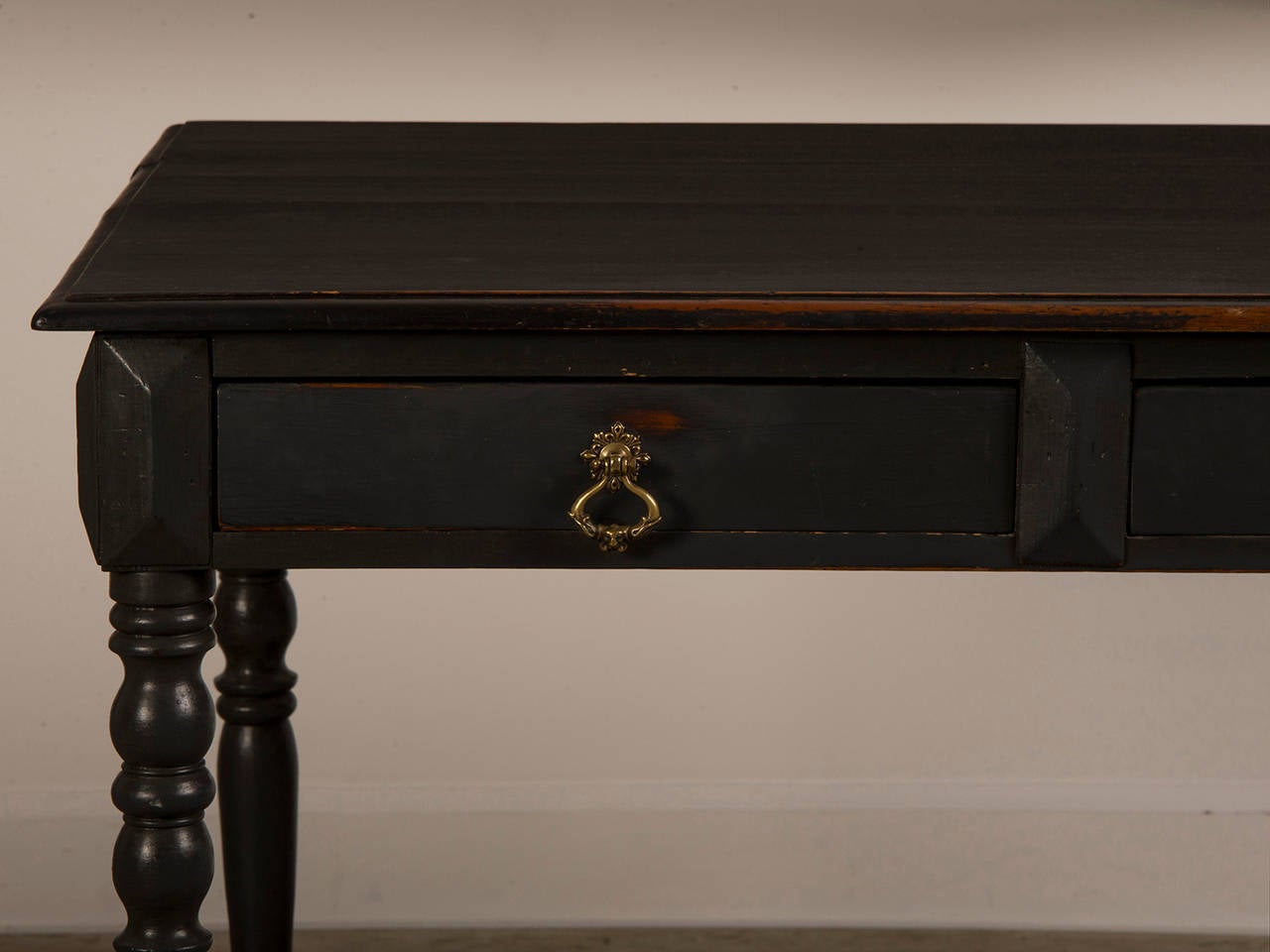 French Provincial Antique French Painted Writing Table with Two Drawers, circa 1900 For Sale