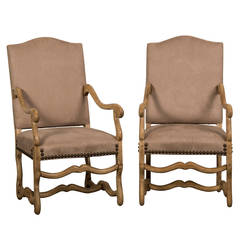 Pair of Antique French Mouton Armchairs circa 1900