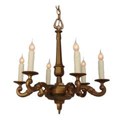 Vintage French, Louis XIV Style Bronze Doré Six-Arm Chandelier, circa 1940 10