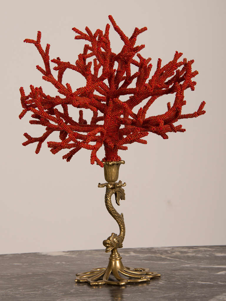 Receive our new selections direct from 1stdibs by email each week. Please click Follow Dealer below and see them first!

Italian Hand Beaded Venetian Glass Coral Spray, circa 1940. This exceptional example of hand work recreates the spell of an