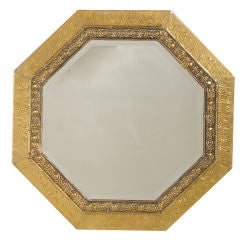 Hammered brass mirror from England c. 1890