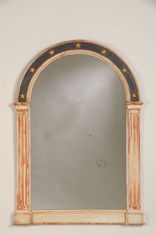 Painted and gilt overmantle mirror from France c. 1880