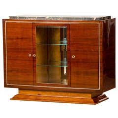 Art Deco Period Rosewood Buffet with Original Black Marble from France, c.1930