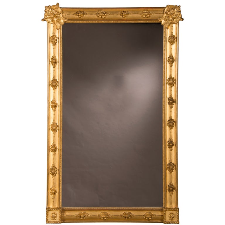 William Kent Style Gilded Frame Mirror, England circa 1890 (33"w x 55 1