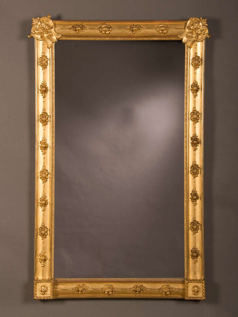 William Kent Style Gilded Frame Mirror, England circa 1890 (33"w x 55 1