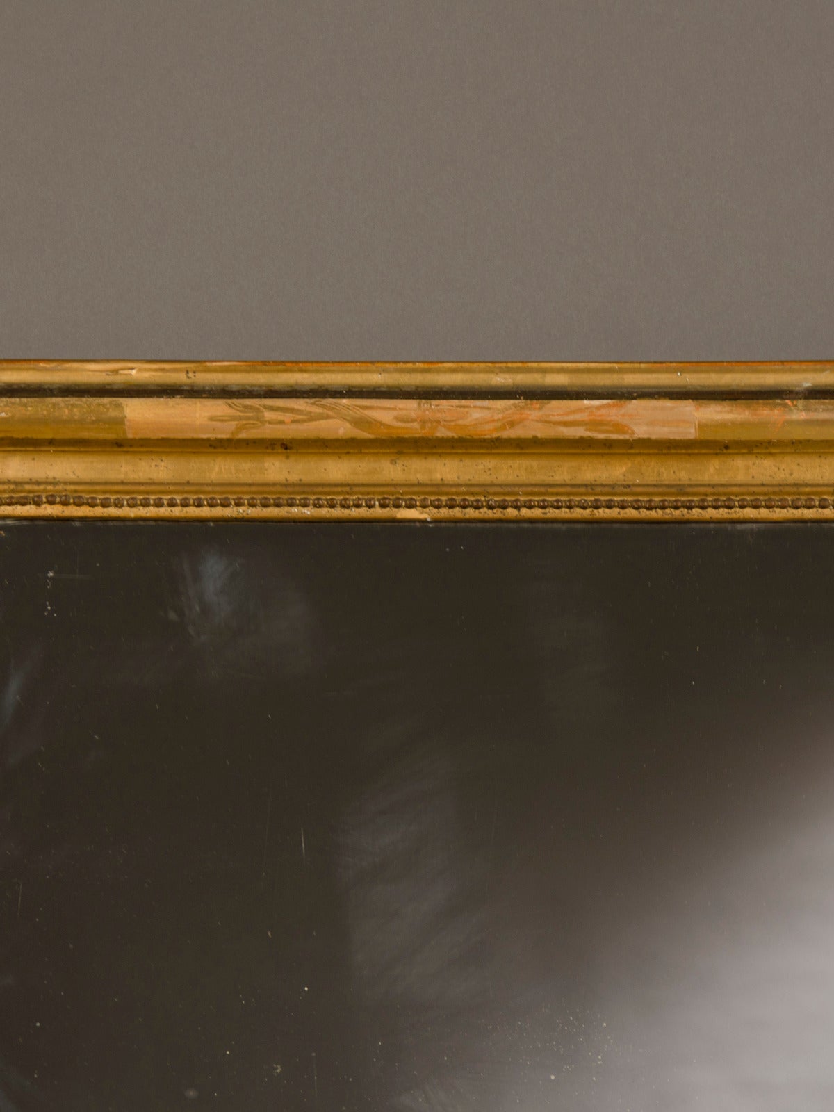 Late 19th Century Louis Philippe Style Gold Leaf Frame Mirror, France circa 1895 (33