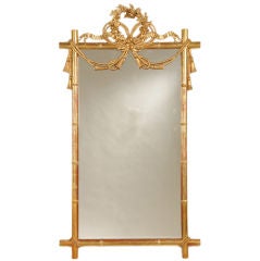 Louis XVI style gold leaf mirror from France c. 1880
