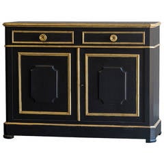 Antique Neoclassical Louis Philippe Style Painted and Gilded Buffet, France circa 1875