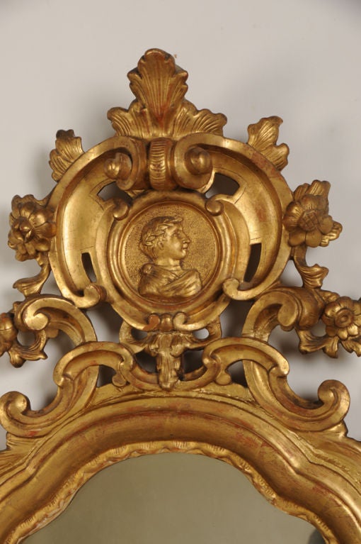 Antique Italian Neoclassical Gold Leaf Venetian Mirror, circa 1790