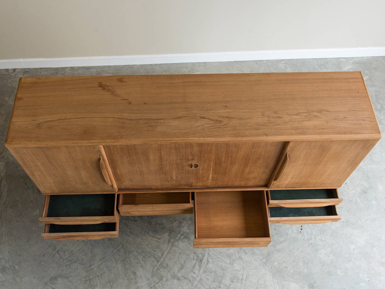 Tall Vintage Danish Mid-Century Modern Scandinavian Teak Buffet, circa 1960 In Excellent Condition In Houston, TX