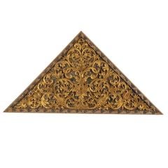 Marvelous gilded triangular over door from Asia c. 1880