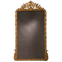 Belle Epoque Period Gold Leaf Mirror Frame With a Palm Motif, France c.1885