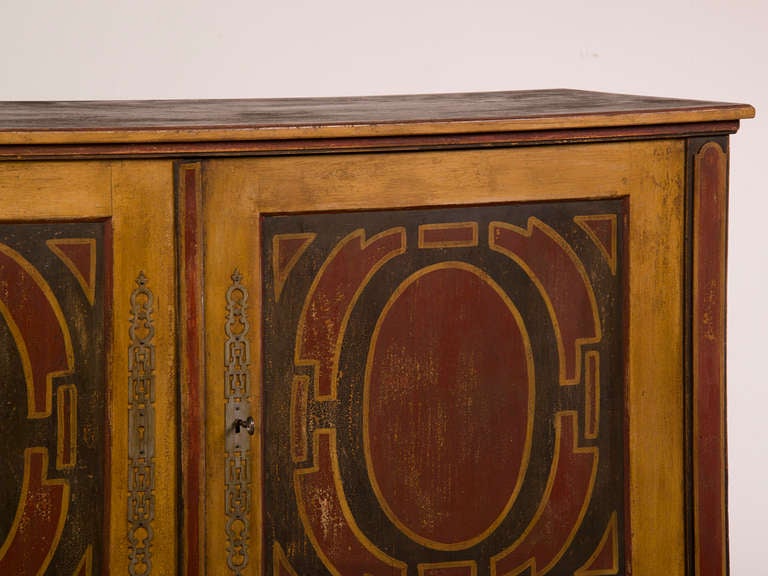 Pair of Antique Italian Buffet Credenza Each with Two Doors Italy circa 1860 In Excellent Condition In Houston, TX