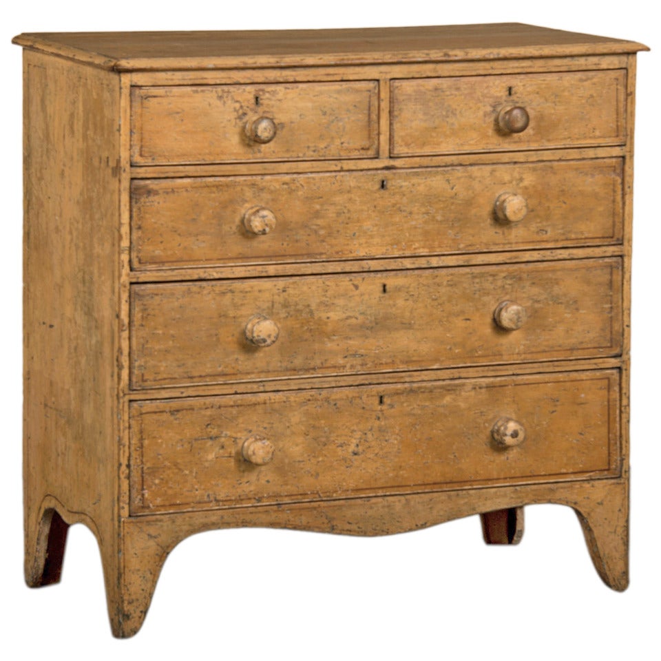 Antique English George III Period Painted Chest of Drawers, circa 1830
