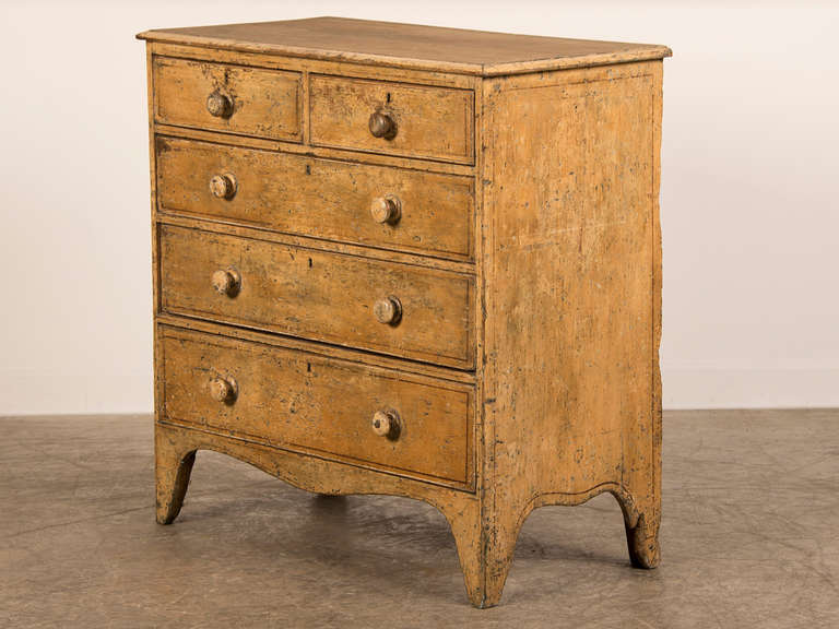 Antique English George III Period Painted Chest of Drawers, circa 1830 4