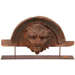 Carved Italian Head of a Beast Set in an Architectural Framework circa 1880