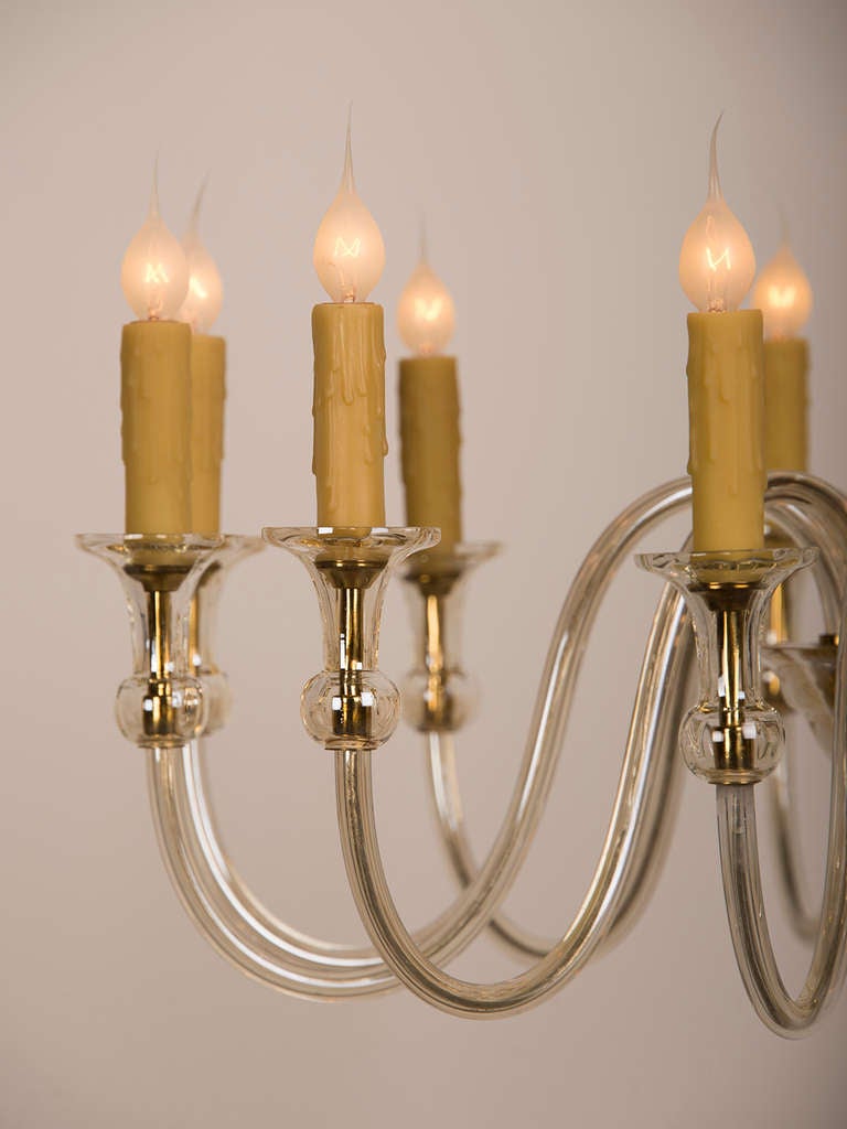 Twelve Arm Murano Glass Vintage Chandelier, Venice, Italy circa 1940 at