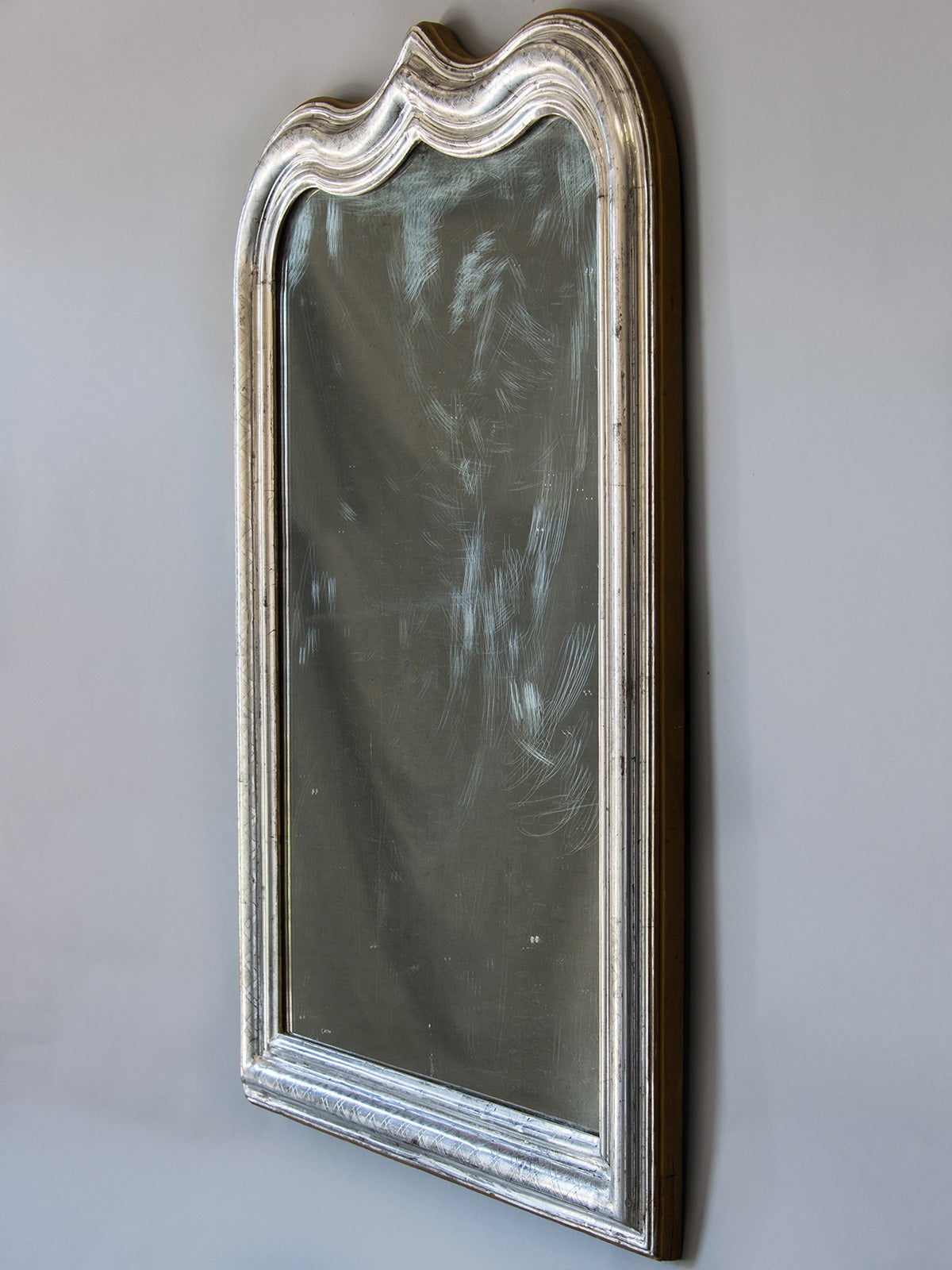 Louis Philippe Silver Mirror, Mercury Glass, France circa 1850 (42