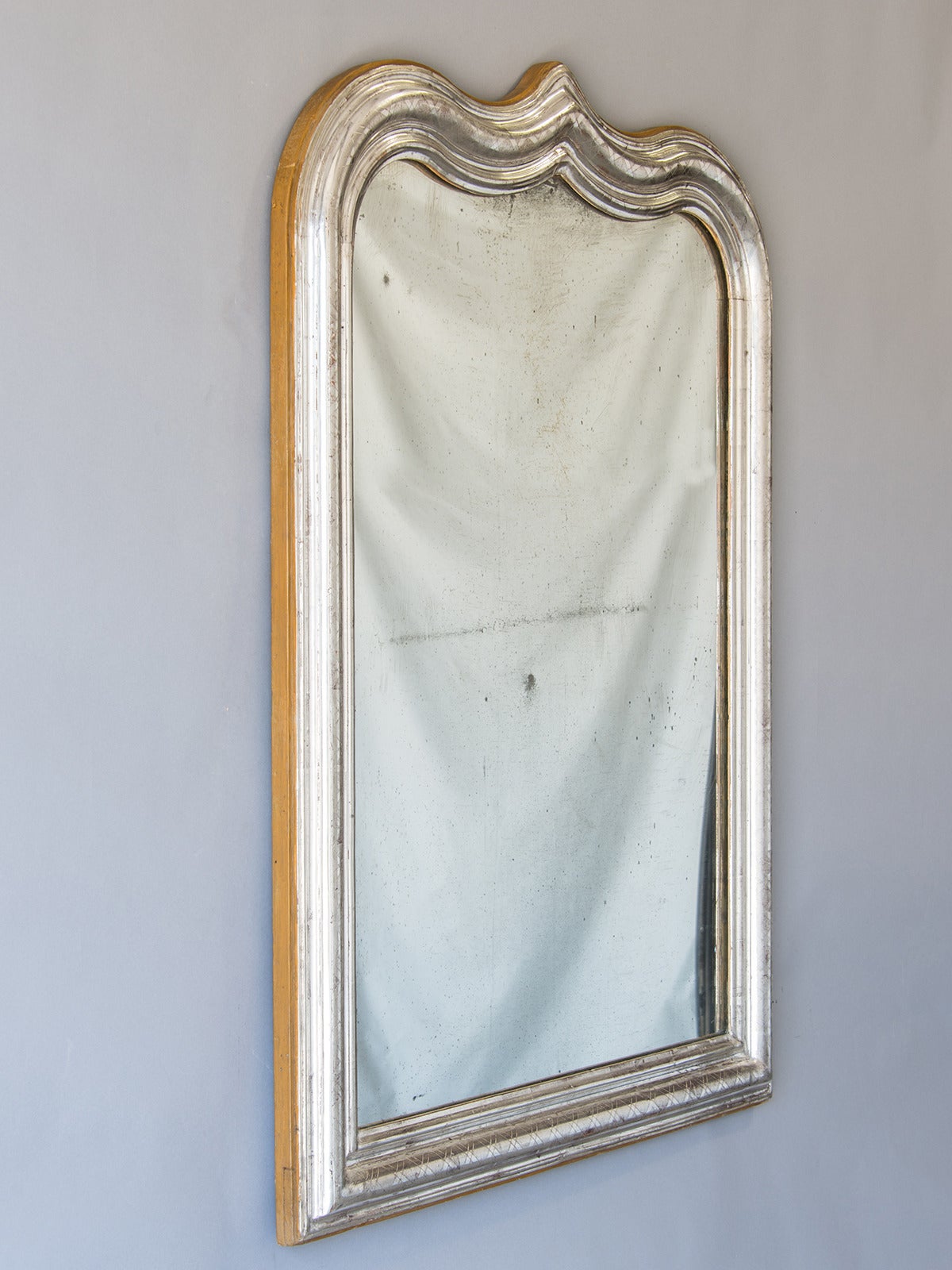 Mid-19th Century Louis Philippe Silver Mirror, Mercury Glass, France circa 1850 (42