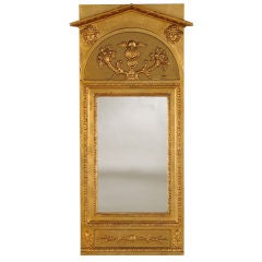 Antique Swedish Neoclassical Gold Leaf Mirror, Symbol of Medicine, circa 1820