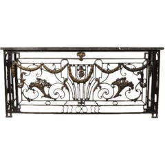 Art Deco period forged iron console table from France c. 1925